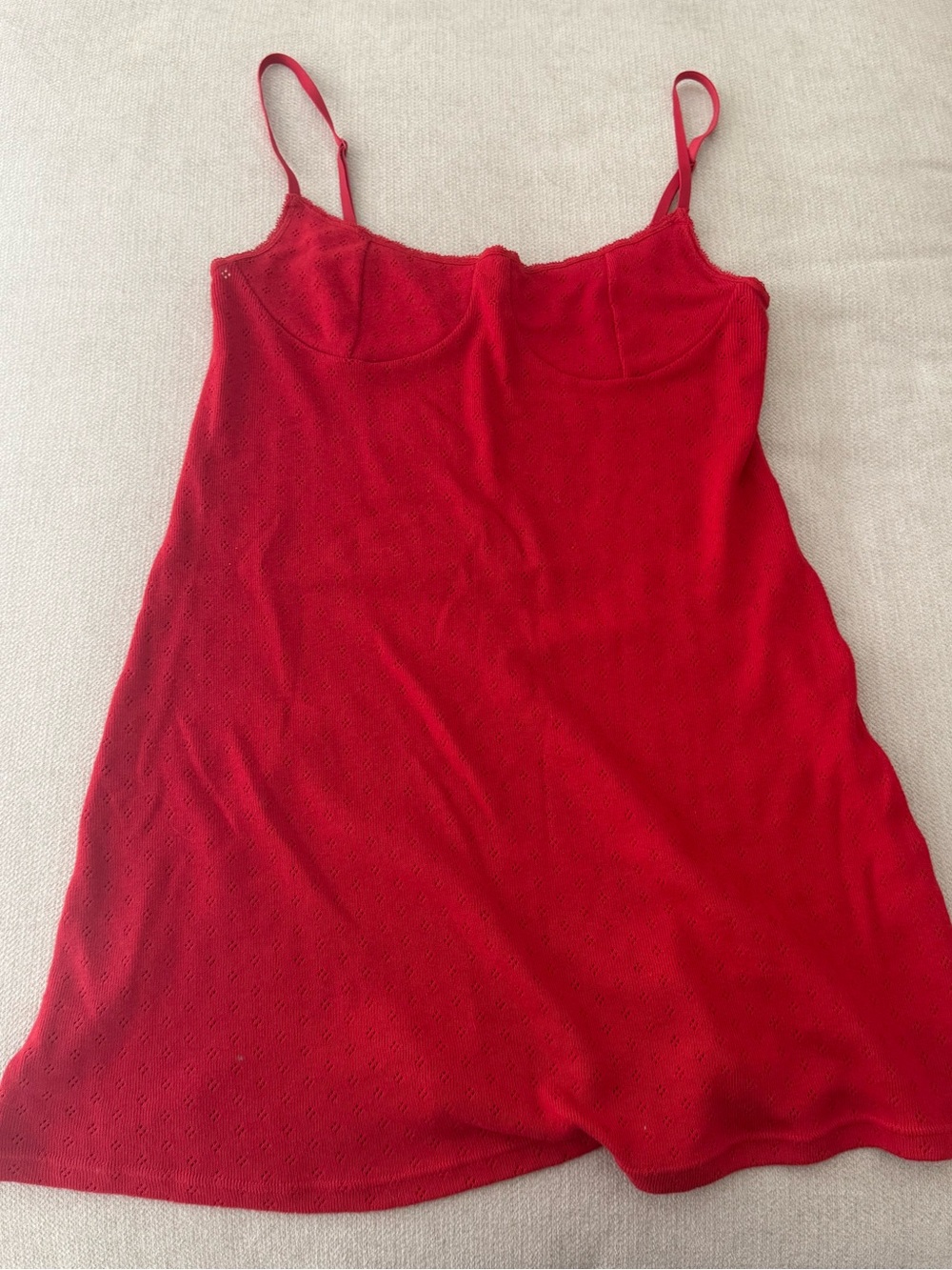 Red Spaghetti Strap Mini Dress - Classic Slip Style